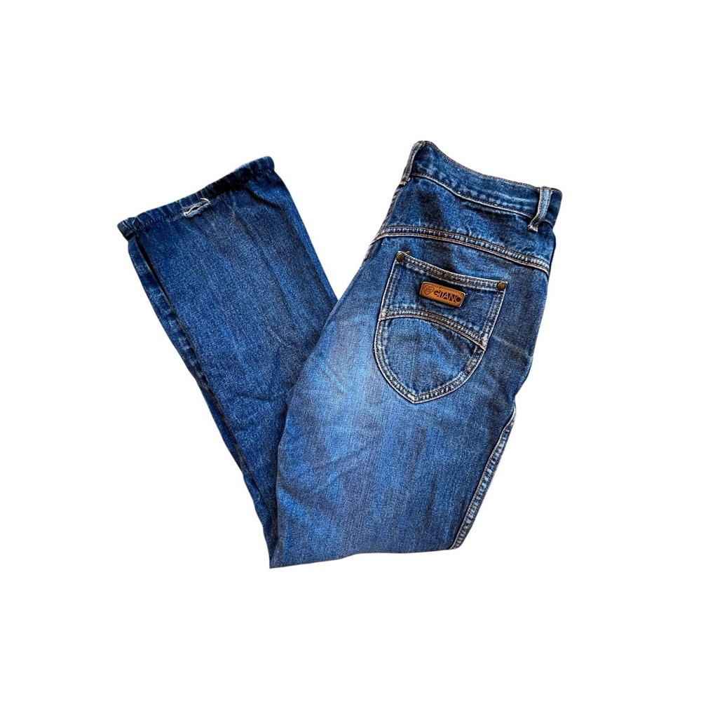 PS GITANO Vintage Size 10-11 Short 70s 80s‎ Blue Denim High Waist Jeans Cotton